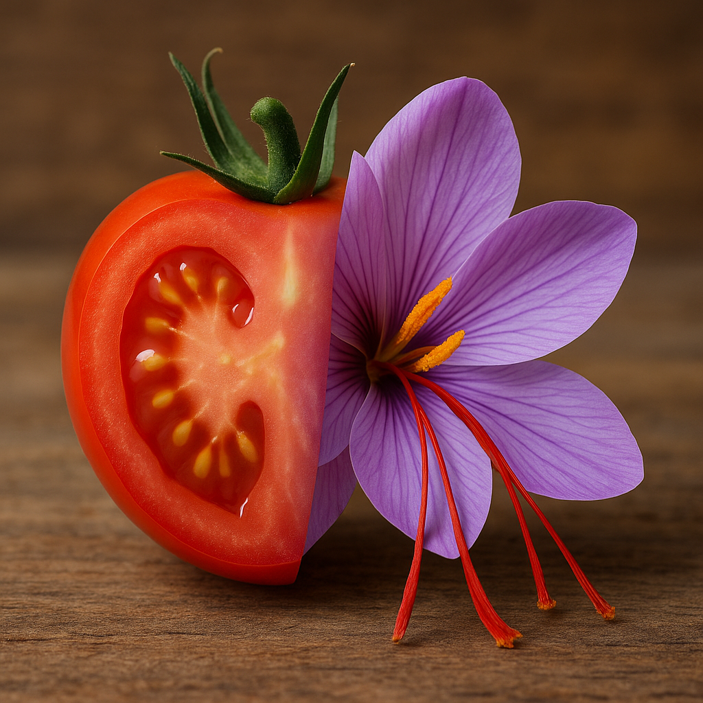 Illustration of tomatoes as a platform for saffron-related apocarotenoids